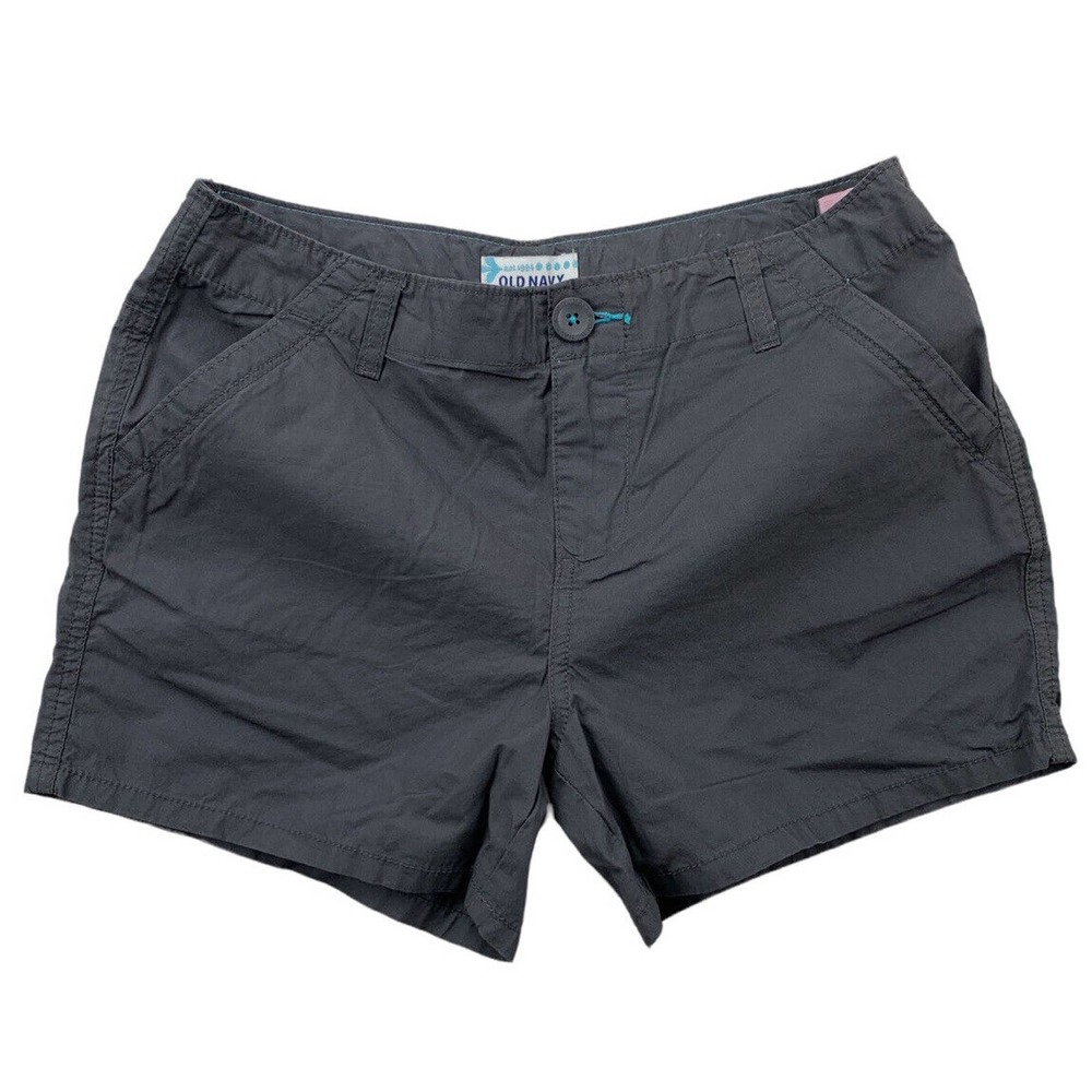 OLD NAVY Women Adult 16 Gray Khaki Flat Front Chino Shorts